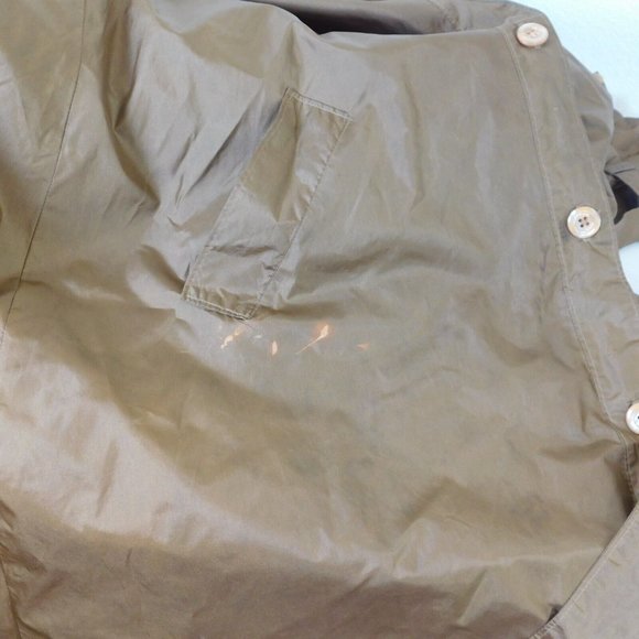 Aqua Sheen Women Solid Brown Raincoat Belted Trench Long Sleeve Collared Size L - Picture 8 of 12